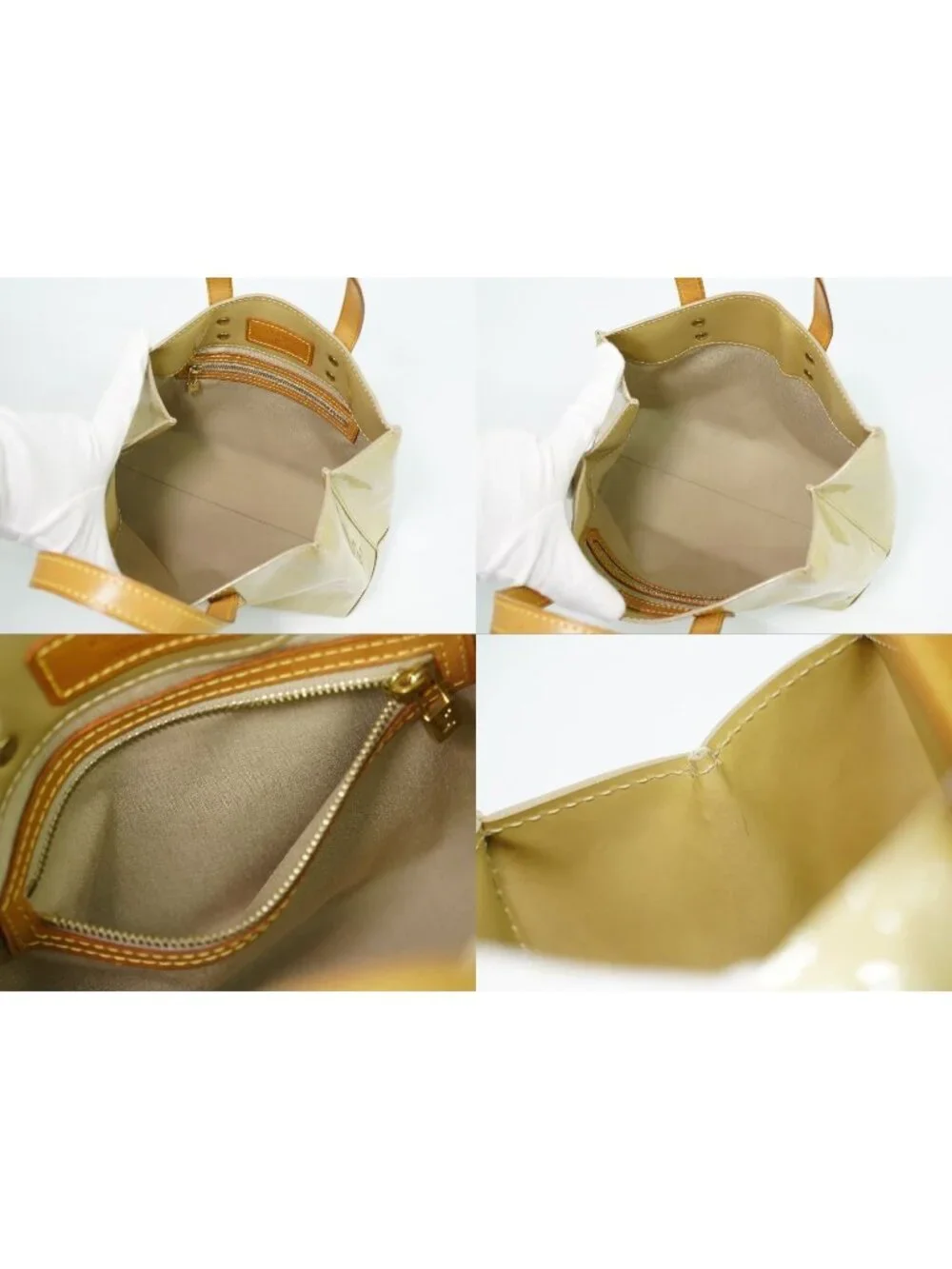 Louis Vuitton LV Reade PM Vernis Leather Tote Beige